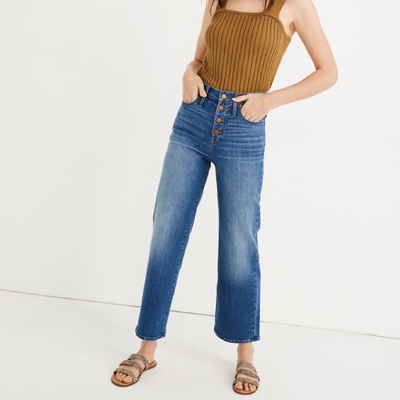 Madewell Denim - Madewell Slim Wide-Leg Crop Jeans